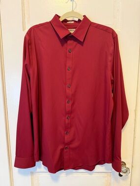 Express Men's Long-Sleeve Dress Shirt - Deep Wine